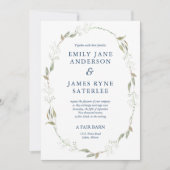 Gypsophila Wreath Wedding Einladung (Vorderseite)