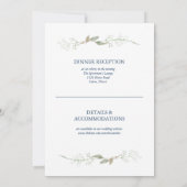 Gypsophila Wreath Wedding Einladung (Rückseite)