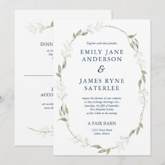 Gypsophila Wreath Wedding Einladung