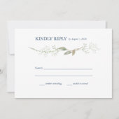 Gypsophila Wreath Wedding RSVP Einladung (Vorderseite)