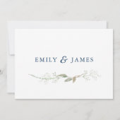 Gypsophila Wreath Wedding RSVP Einladung (Rückseite)