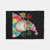 Gypsy Santa Claus Hipe Tie Dye Groovy Christmas Fleecedecke (Vorderseite (Horizontal))
