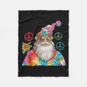 Gypsy Santa Claus Hipe Tie Dye Groovy Christmas Fleecedecke (Vorderseite)