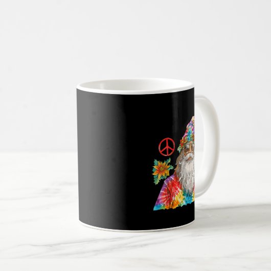 Gypsy Santa Claus Hipe Tie Dye Groovy Christmas Kaffeetasse (VorderseiteRechts)