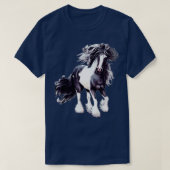 Gypsy Vanner Black and White Stallion T-Shirt (Design vorne)