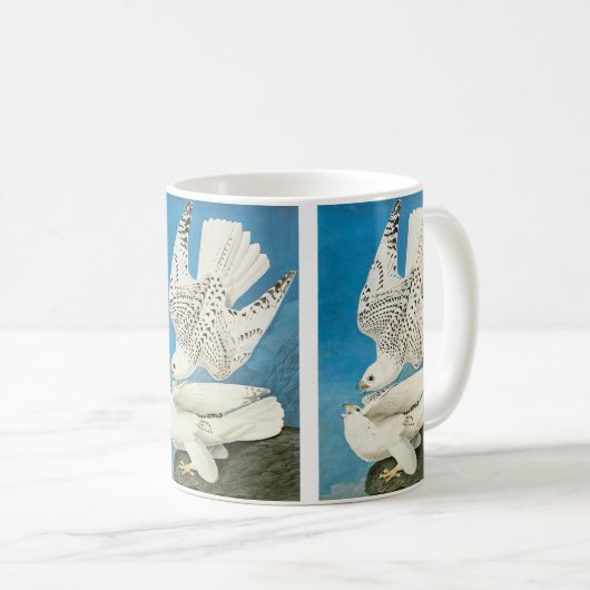 Gyrfalcons, alias Gerfalcons von John James Audubo Kaffeetasse (VorderseiteRechts)