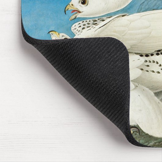 Gyrfalcons, alias Gerfalcons von John James Audubo Mousepad (Ecke)
