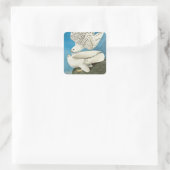 Gyrfalcons, alias Gerfalcons von John James Audubo Quadratischer Aufkleber (Tasche)