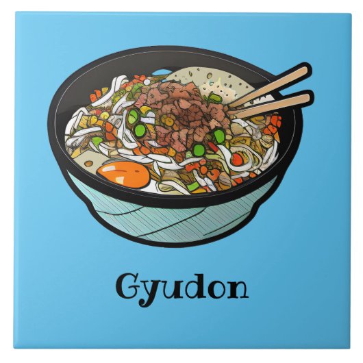 Gyudon (Japanische Reisschale für Rindfleisch) Fliese (Vorderseite)
