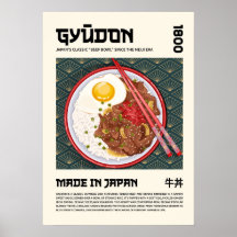 Gyudon Traditional Japanese Beef Bowl Artwork
