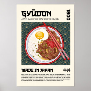 Gyudon Traditionelle Japanische Rindfleischschüsse Poster