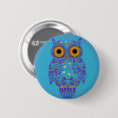 H00t Eulen-Blues-Knopf Button (Vorne & Hinten)