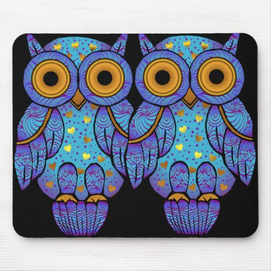 H00t Eulen-Mitternachtsverrücktheit Mousepad (Vorne)