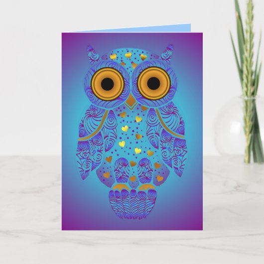 H00t Owl Blues Blank Card Karte (Vorderseite)