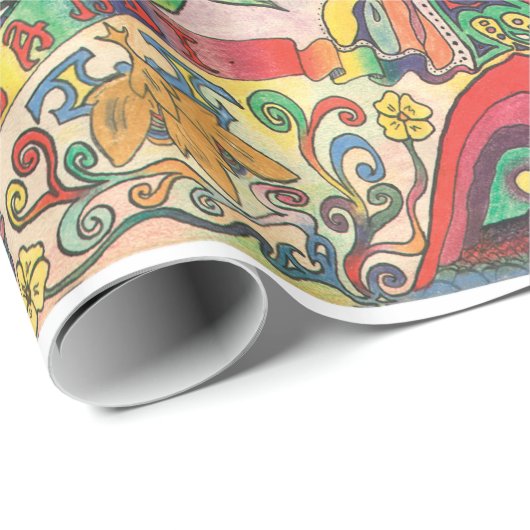 H081 psychedelisches 1969 geschenkpapier (Rolleneckpunkt)