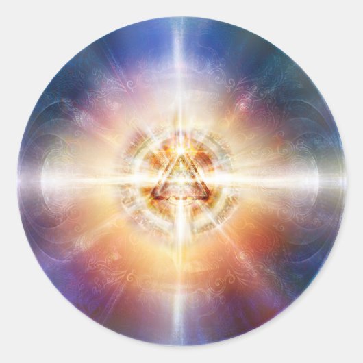 H114 Star Triangle Orb Runder Aufkleber (Vorderseite)