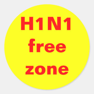 H1N1-Freizone Runder Aufkleber