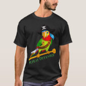 H290 Funny Parrot Pirate Repeat Offender T-Shirt (Vorderseite)