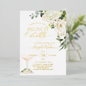 H2 Alabaster Rose Brunch Bubbly Real Folieneinladung (Stehend vorne)