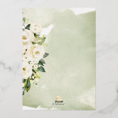 H2 Alabaster Rose Brunch Bubbly Real Folieneinladung (Rückseite)