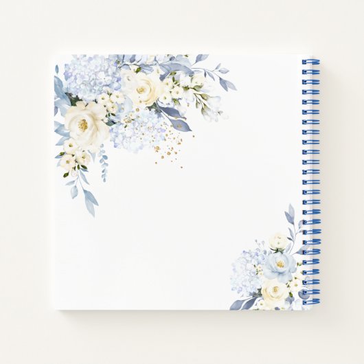 H2 BLAUE HYDE CREAM ROSE WEDING PLANNER NOTIZBLOCK (Rückseite)