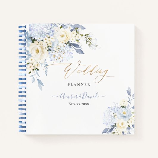 H2 BLAUE HYDE CREAM ROSE WEDING PLANNER NOTIZBLOCK (Vorderseite)