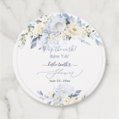 H2 Blue Hydrangea Creme Rose Brautparty Geschenkanhänger (Vorderseite)