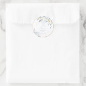 H2 Blue Hydrangea Creme Rose Brautparty Runder Aufkleber (Tasche)