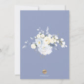 H2 Blue Hydrangea Creme Rose Probe Abendessen Einladung (Rückseite)