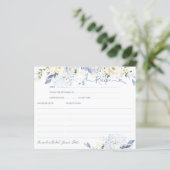 H2 Blue Hydrangea Creme Rose Rezept Karte (Stehend Vorderseite)