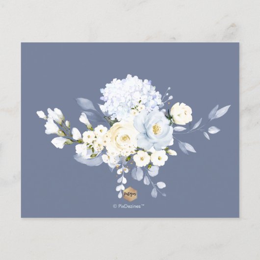 H2 Blue Hydrangea Creme Rose Rezept Karte (Rückseite)