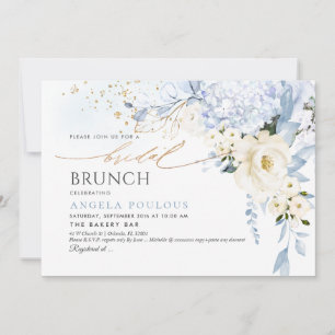 H2 Blume Weißes Eis Blue Bridal Brunch Einladung
