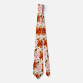 H2 Blumen Rost Orange Blush Rosen Krawatte (Vorderseite)