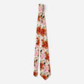 H2 Blumen Rost Orange Blush Rosen Krawatte (Rückseite)