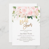 H2 Blush Anthuriums Rose Peonies Brautparty Einladung (Vorne/Hinten)