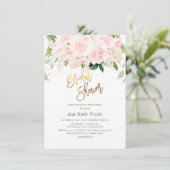 H2 Blush Anthuriums Rose Peonies Brautparty Einladung (Stehend Vorderseite)