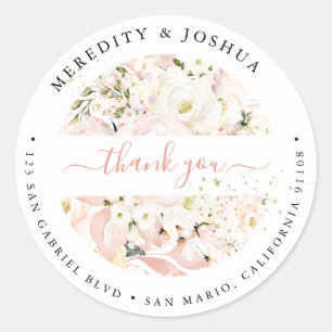 H2 Blush Hortensien Creme Rosen Hochzeitsgunstgesc Runder Aufkleber