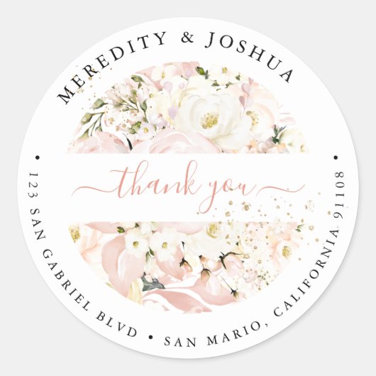 H2 Hydrangea-Creme-Rose Gastgeschenke Hochzeiten Runder Aufkleber (Vorderseite)