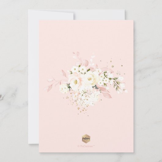 H2 Hydrangea Creme Rose Probe Abendessen Einladung (Rückseite)