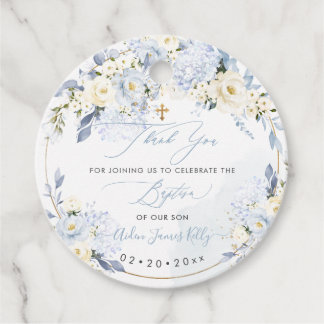 H2 Hydrangeas Blue Rose Taufe Vielen Dank Geschenkanhänger