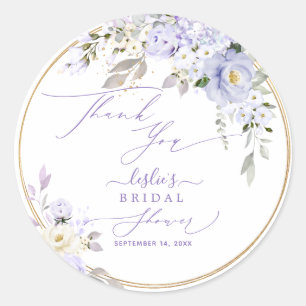 H2 Lila Hydrangea Creme Rose Brautparty Runder Aufkleber