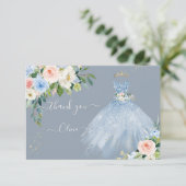 H2 Pink Blue Sparkling Quinceanera Kleid Vielen Da Einladung (Stehend Vorderseite)