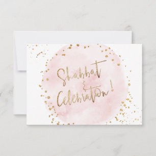 H2 Pink Cotton Schabbat Mitzwa-Feier Einladung