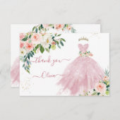 H2 Sparkling Pink Quinceanera Kleid Vielen Dank Einladung (Vorne/Hinten)