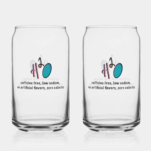 H2O Null Kalorien Glas (Vorderseite)