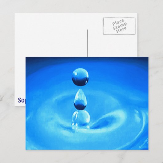 H2O-Tropfen Postkarte (Vorne/Hinten)