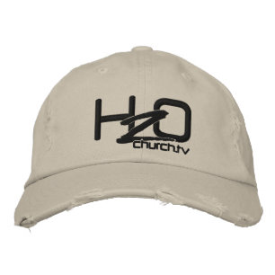 H2OChurch.tv - Bedrückter Denim bestickter Hut
