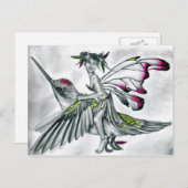 <h3>Hummingbird Rider Fairy Postcard</h3> Postkarte (Vorne/Hinten)