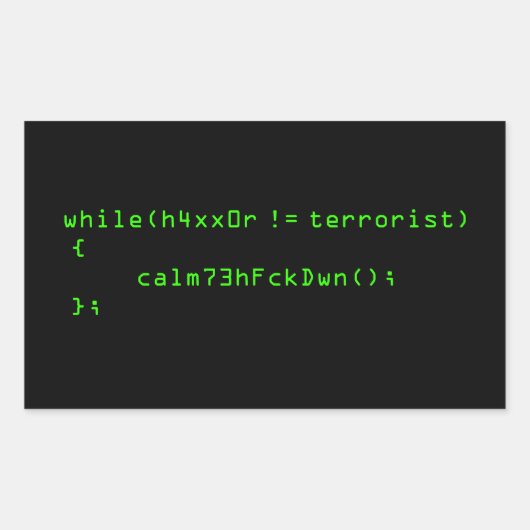 h4xx0r ! rechteckiger aufkleber (Vorderseite)