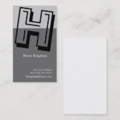 H-Buchstabe-Alphabet-Visitenkarte-Grau Visitenkarte (Vorne/Hinten)